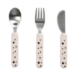 Done By Deer DREAMY DOTS CUTLERY POWDER PINK