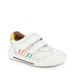 ROUNDABOUT WHITE LEATHER CASUAL SHOE -Baby Products Shop 1707 4c 17814