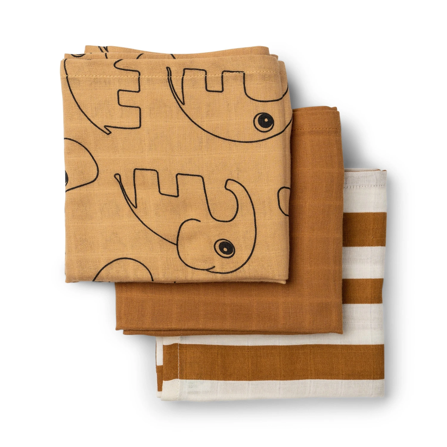 Done By Deer BURP CLOTH 3 PACK GOTS DEER MUSTARD 1 Done By Deer BURP CLOTH 3 PACK GOTS DEER MUSTARD