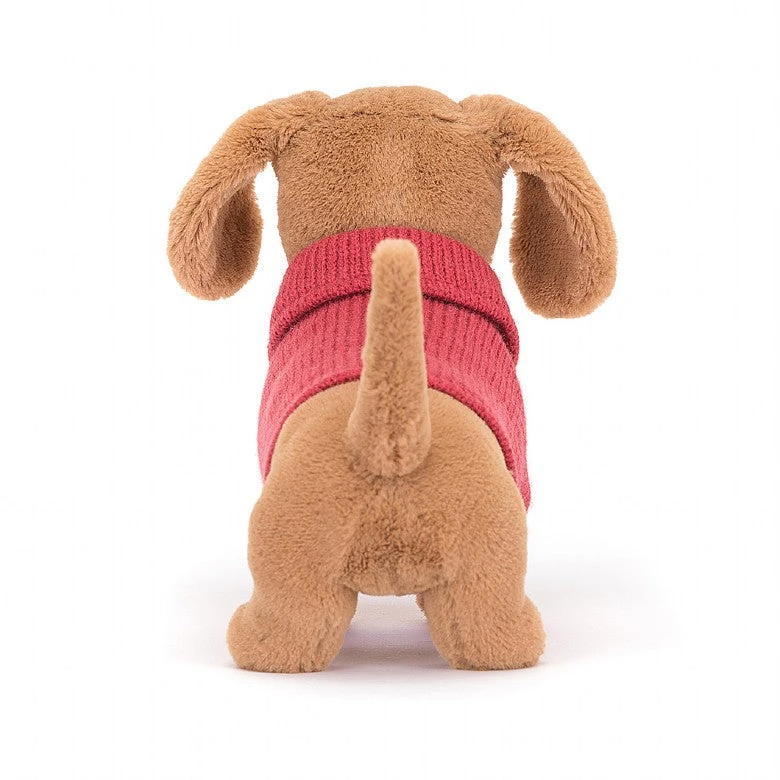 JELLYCAT PINK SWEATER SAUSAGE DOG 3 JELLYCAT PINK SWEATER SAUSAGE DOG - Image 3