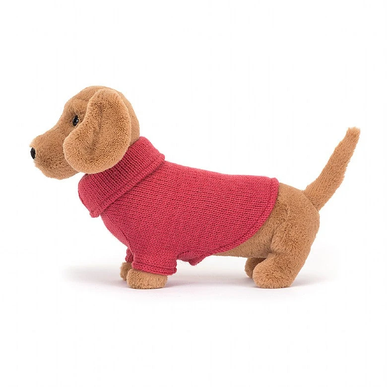 JELLYCAT PINK SWEATER SAUSAGE DOG 2 JELLYCAT PINK SWEATER SAUSAGE DOG - Image 2