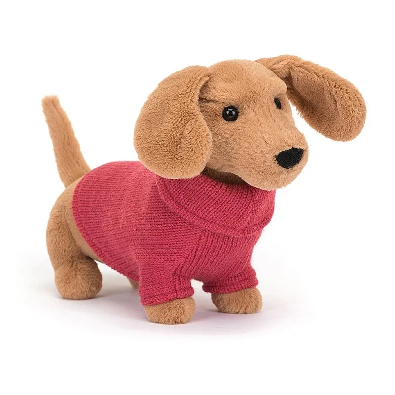 JELLYCAT PINK SWEATER SAUSAGE DOG 1 JELLYCAT PINK SWEATER SAUSAGE DOG