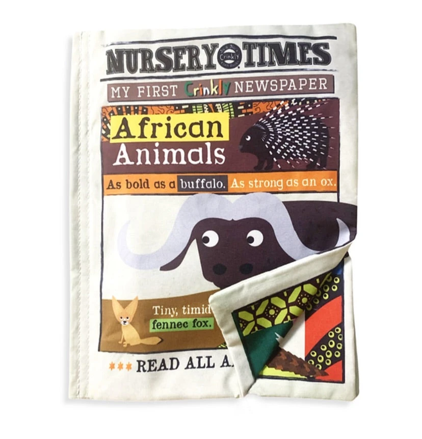 NURSERY TIMES CRINKLY NEWSPAPER - AFRICAN ANIMALS 1 NURSERY TIMES CRINKLY NEWSPAPER - AFRICAN ANIMALS