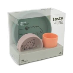 Done By Deer SILICONE DINNER SET CROCO -Baby Products Shop set3